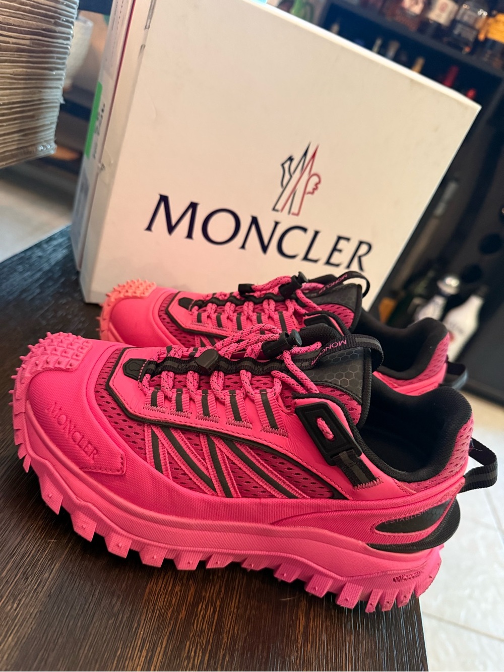 Moncler Women's Hot Pink Trail Runner Sneakers